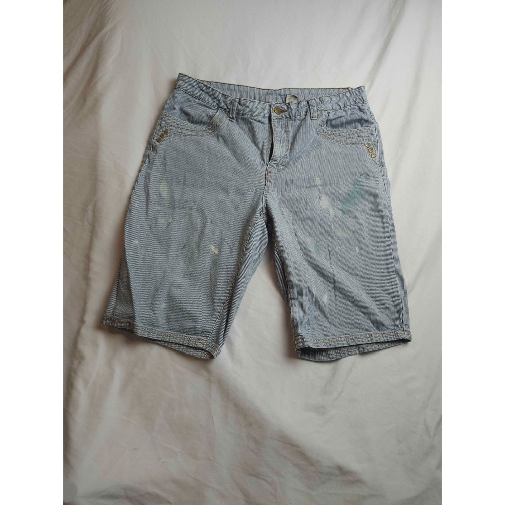 Kim Rogers Shorts Womens 12 Blue White Stripe Utilitywear Coastal‎ Grandmacore